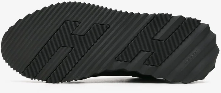 Bouncing Low-Top Sneakers in Black Mesh and Suede - Image 3