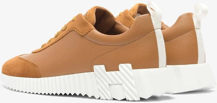 Bouncing Low-Top Sneakers in Naturel Sport Goatskin and Suede - Image 2