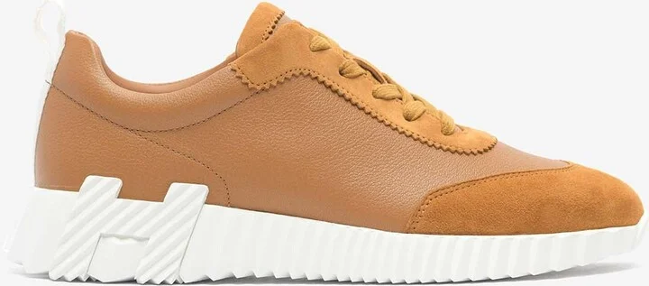 Bouncing Low-Top Sneakers in Naturel Sport Goatskin and Suede