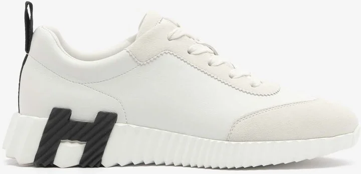 Bouncing Low-Top Sneakers in White Calfskin and Suede