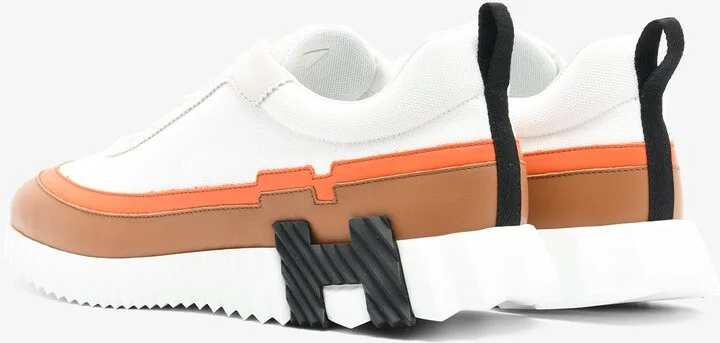 Bouncing Low-Top Sneakers in White Knit, Calfskin and Suede - Image 2