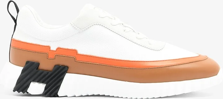 Bouncing Low-Top Sneakers in White Knit, Calfskin and Suede