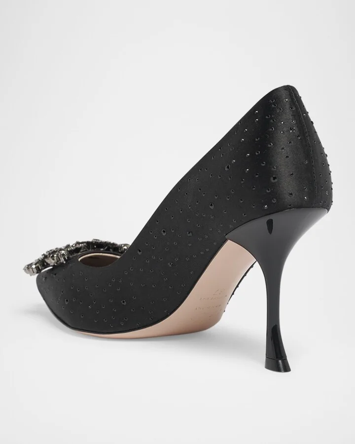 Bouquet Strass Hot-Fix Satin Pumps - Image 2