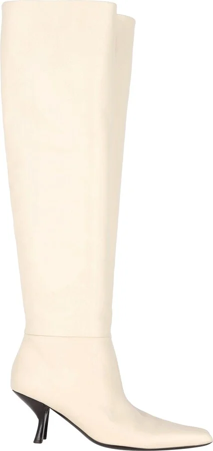 Bourgeoisie Over-the-Knee Boots in Cream Calfskin Leather