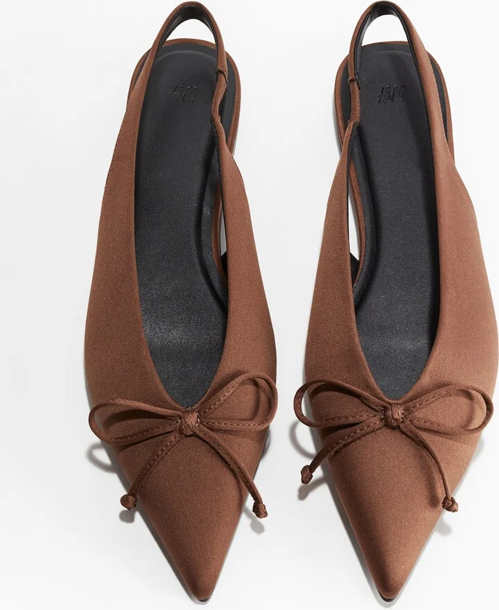 Bow-Decorated Slingbacks