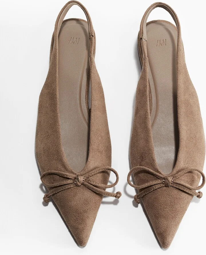 Bow-Decorated Slingbacks