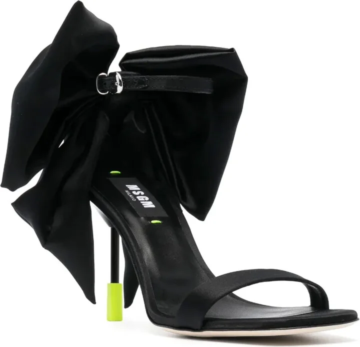 Bow-Detail 100mm Leather Sandals - Image 2