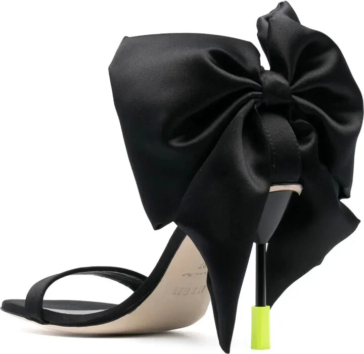 Bow-Detail 100mm Leather Sandals - Image 3