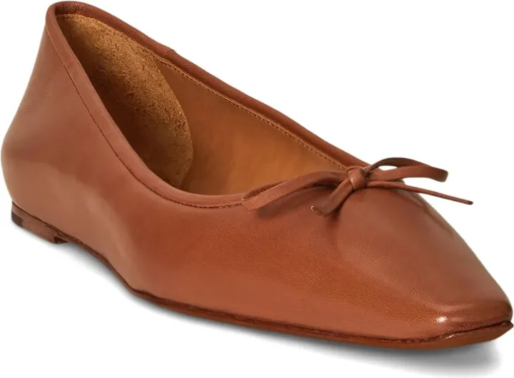 Bow-Detail Almond-Toe Ballet Flats - Image 2