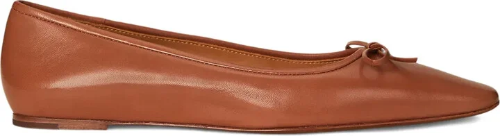 Bow-Detail Almond-Toe Ballet Flats