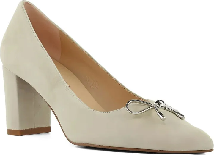 Bow-Detail Block-Heel Pumps - Image 2