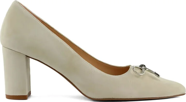 Bow-Detail Block-Heel Pumps