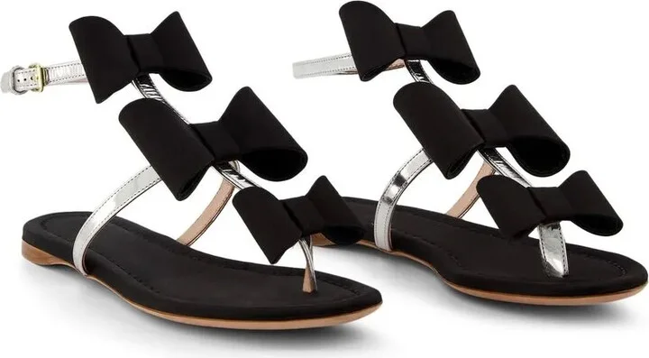 Bow-Detail Flat Sandals - Image 2
