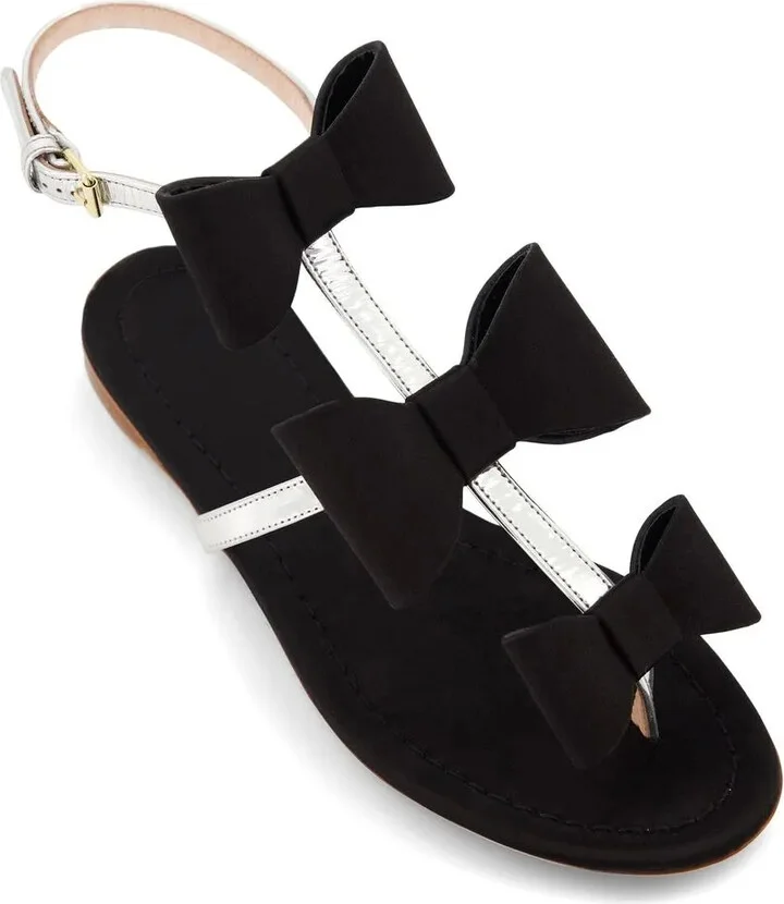 Bow-Detail Flat Sandals - Image 4