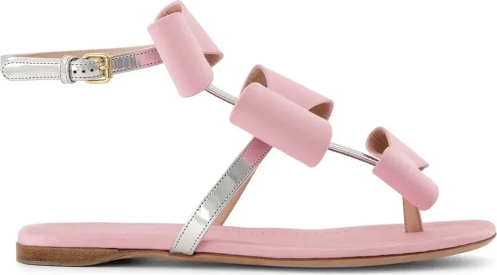 Bow-Detail Flat Sandals