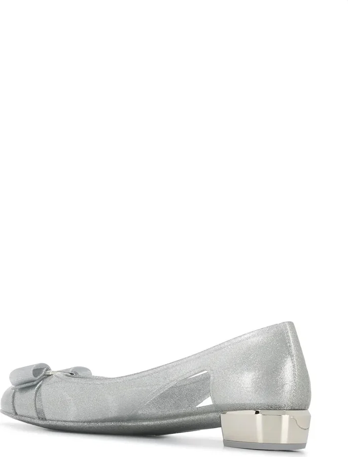 Bow-Detail Glitter Flat Pumps - Image 3