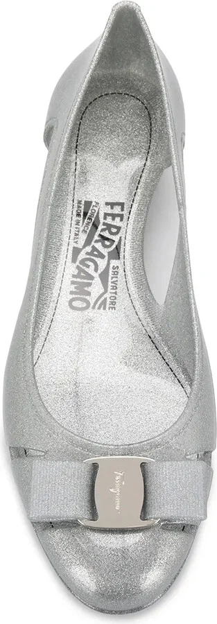 Bow-Detail Glitter Flat Pumps - Image 4