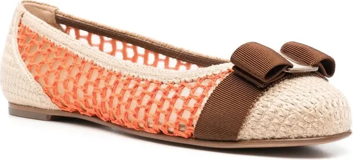 Bow-Detail Interwoven Ballerina Shoes - Image 2
