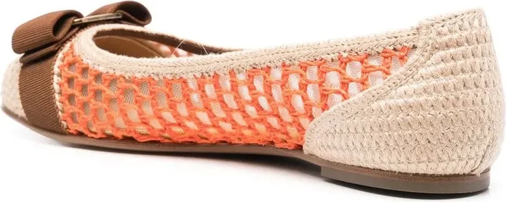 Bow-Detail Interwoven Ballerina Shoes - Image 3