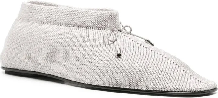 Bow-Detail Knitted Ballerina Shoes - Image 2