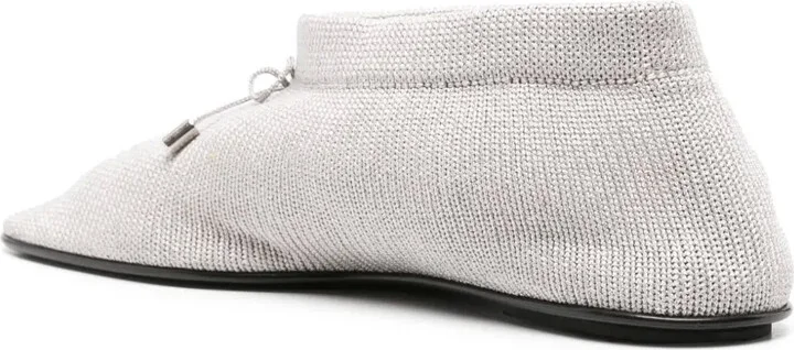 Bow-Detail Knitted Ballerina Shoes - Image 3