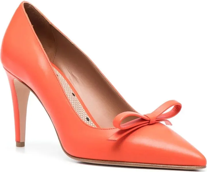 Bow-Detail Leather 90mm Pumps - Image 2