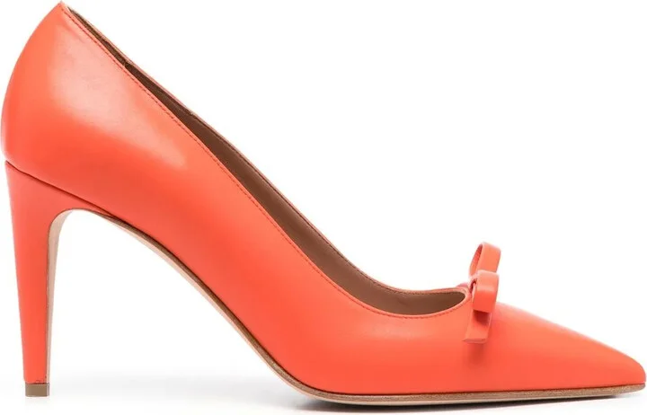 Bow-Detail Leather 90mm Pumps