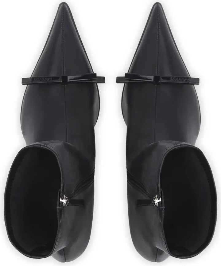 Bow-Detail Leather Ankle Boots - Image 4