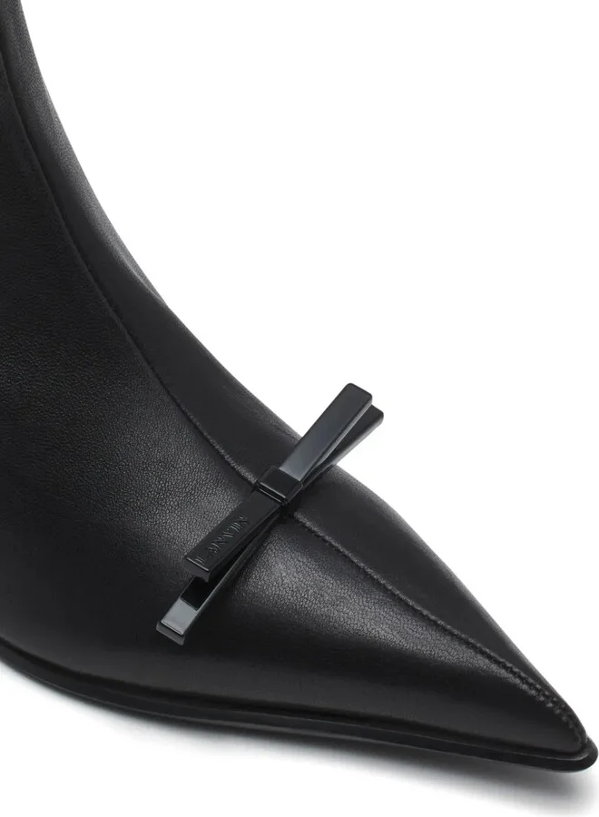 Bow-Detail Leather Ankle Boots - Image 5