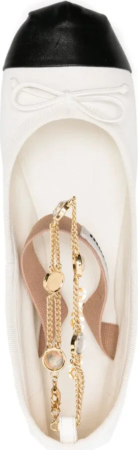 Bow-Detail Leather Ballerina Shoes - Image 4