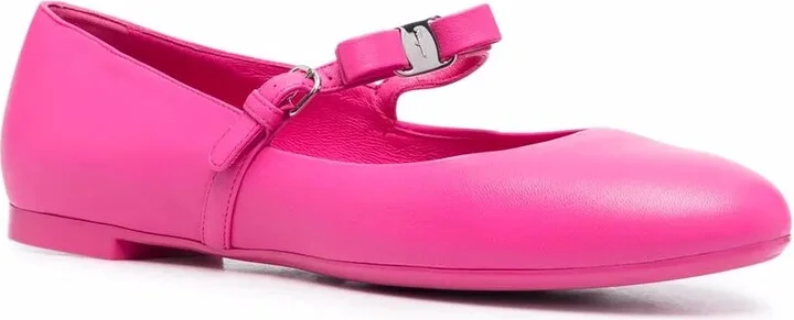 Bow-Detail Leather Ballerina Shoes - Image 2