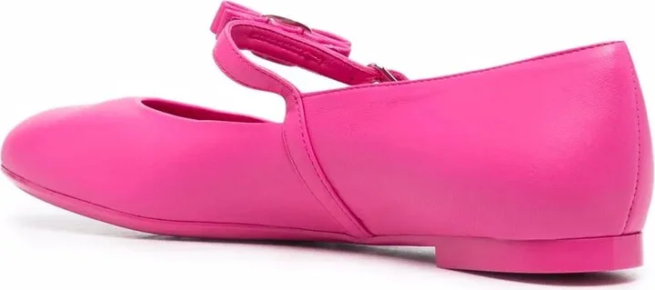 Bow-Detail Leather Ballerina Shoes - Image 3