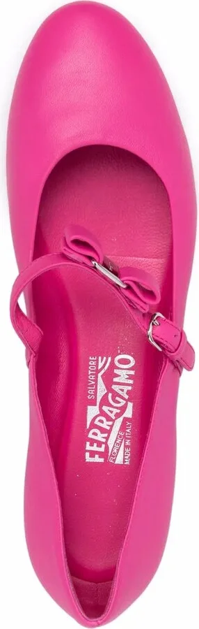 Bow-Detail Leather Ballerina Shoes - Image 4