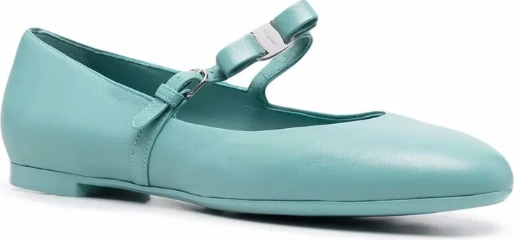Bow-Detail Leather Ballerina Shoes - Image 2