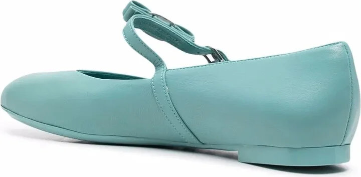 Bow-Detail Leather Ballerina Shoes - Image 3