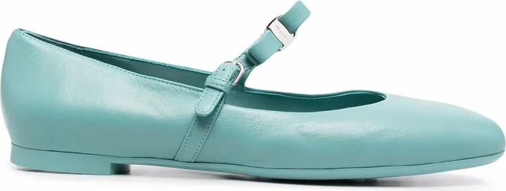 Bow-Detail Leather Ballerina Shoes