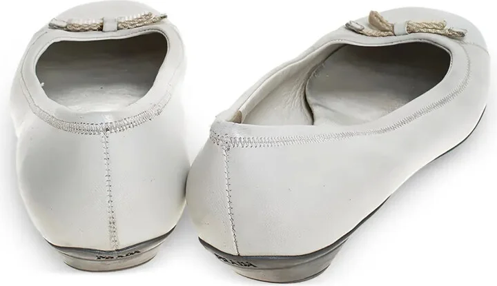 Bow-Detail Leather Ballet Flats - Image 2