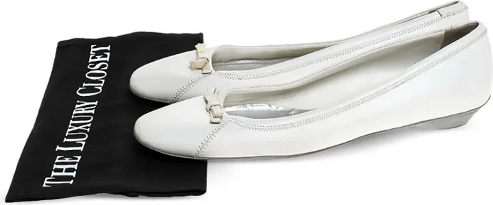 Bow-Detail Leather Ballet Flats - Image 5