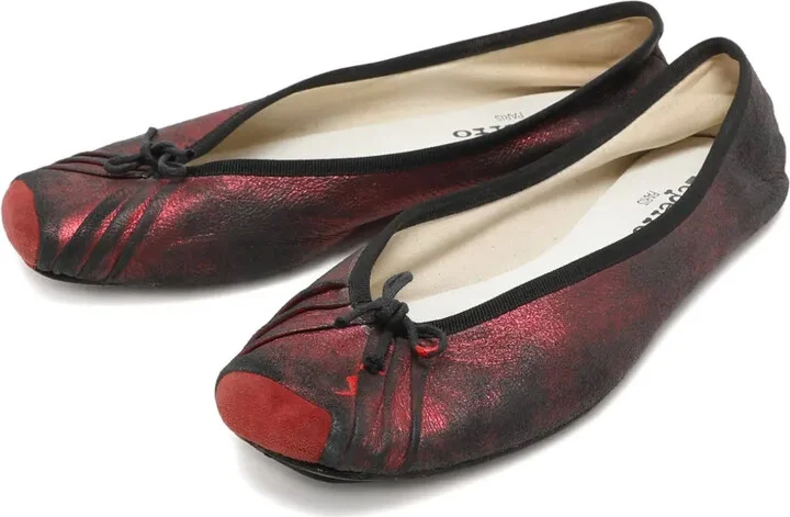 Bow-Detail Leather Ballet Flats - Image 2