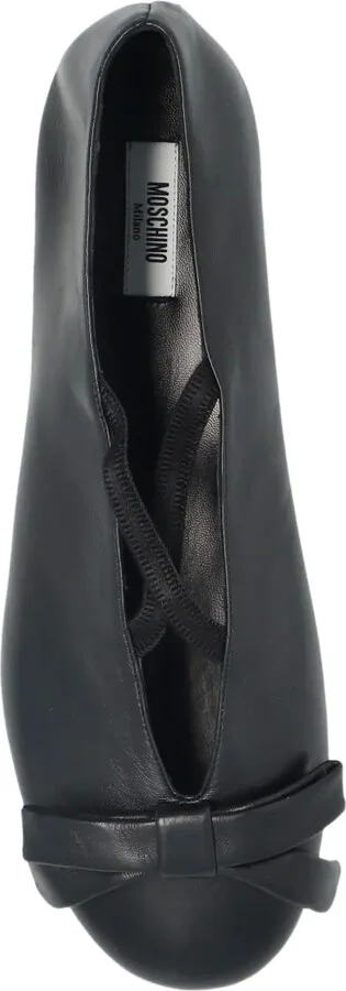 Bow-Detail Leather Ballet Flats - Image 3