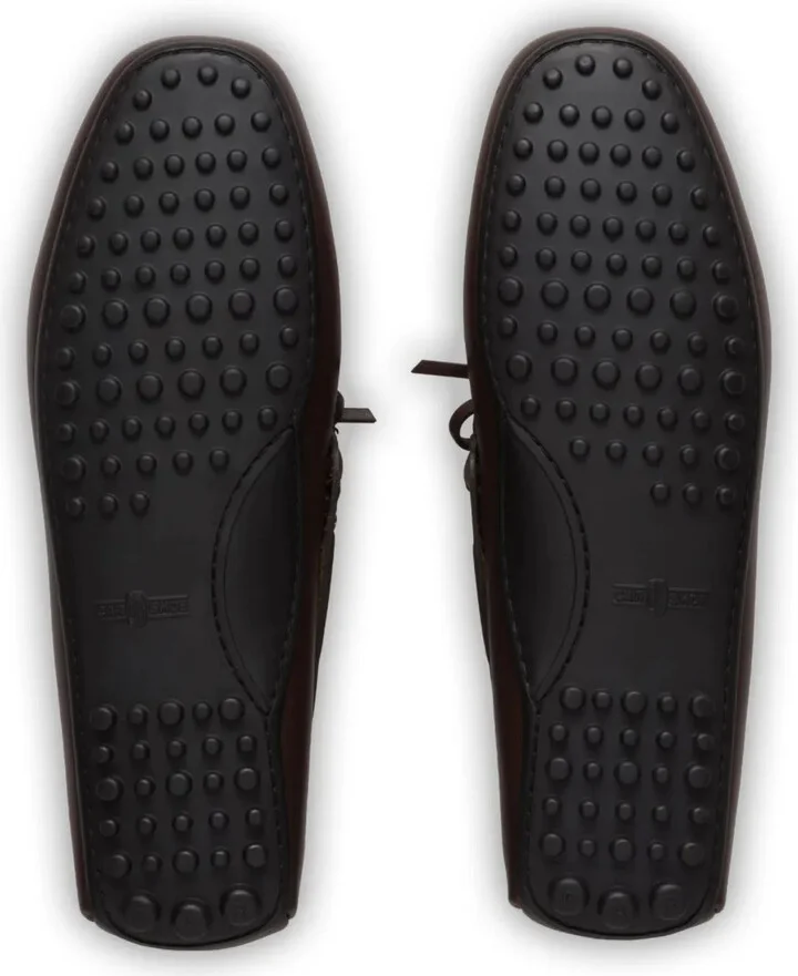 Bow-Detail Leather Driving Shoes - Image 5