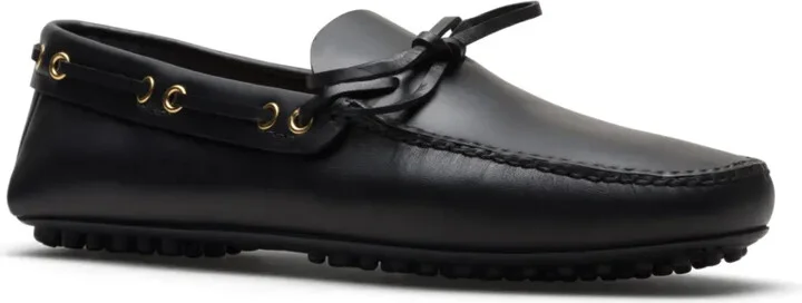 Bow-Detail Leather Driving Shoes - Image 2
