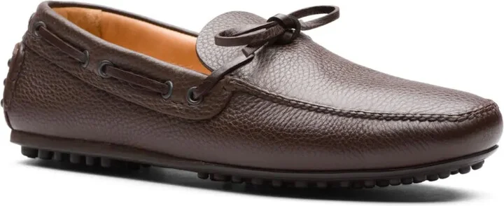 Bow-Detail Leather Driving Shoes - Image 2