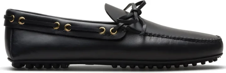 Bow-Detail Leather Driving Shoes