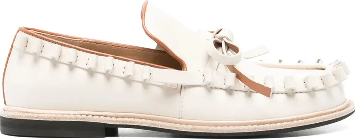 Bow-Detail Leather Loafers