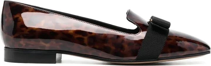 Bow-Detail Leather Loafers