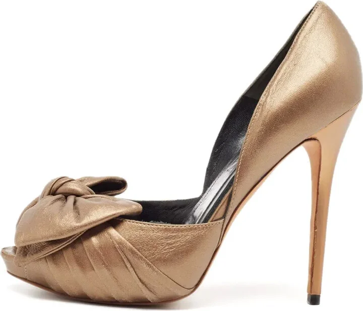 Bow-Detail Leather Pumps - Image 2