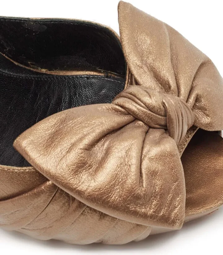 Bow-Detail Leather Pumps - Image 5