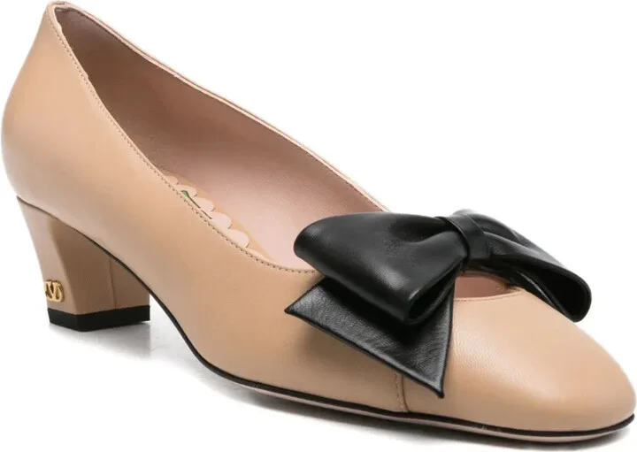Bow-Detail Leather Pumps - Image 2