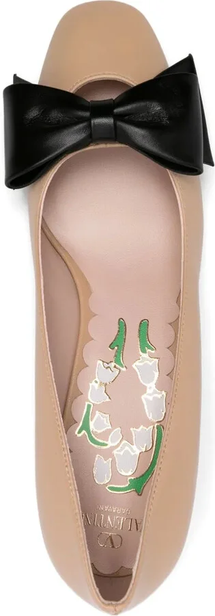 Bow-Detail Leather Pumps - Image 4